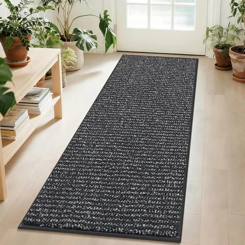 Miniatura 17 de BEQHAUSE Alfombra de Entrada de 20"x32" Tapete Interior para Puerta Antideslizante Lavable, Alfombras de Pasillo Absorbentes y Resistentes a Manchas