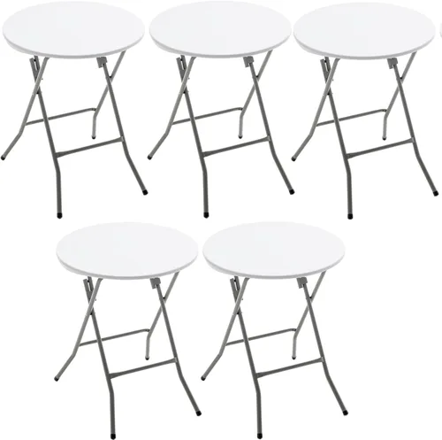 Miniatura 11 de BTEXPERT Mesa plegable redonda de plástico de 24 pulgadas, portátil, comercial, para picnic, fiesta, camping, banquete, tarjeta, comedor, boda