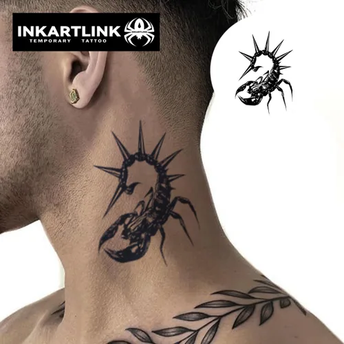 Miniatura 2 de INKARTLINK Tattoo Tech, 2 hojas de tatuaje semipermanente mediano, tatuajes temporales de diseño artístico para adultos, dura 1-2 semanas