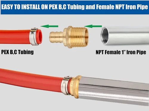 Miniatura 4 de WHK Paquete de 6 adaptadores PEX-B macho NPT (MNPT) de 1 pulgada x 1 pulgada