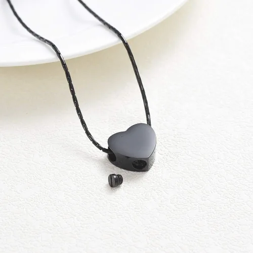 Miniatura 12 de constantlife Joyería de cremación para cenizas – Colgante de corazón conmemorativo collar de urna conmemorativa soporte para cenizas de acero