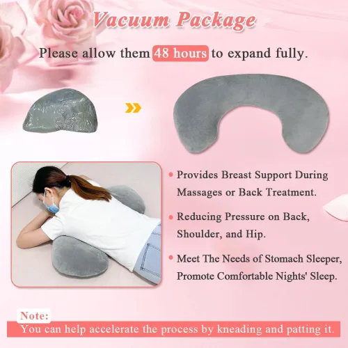 Miniatura 7 de KAAMOS Almohada de pecho para mesa de masaje, almohada de masaje para dormir, masaje de cuña, almohada de pecho para dormir boca abajo almohada