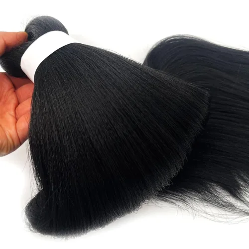 Miniatura 4 de Cabello Trenzado Corto 1b Negro para Niños, Cabello Trenzado Pre Estirado Preestirado, 18 pulgadas, Extensiones de Cabello Sintético para Trenzar