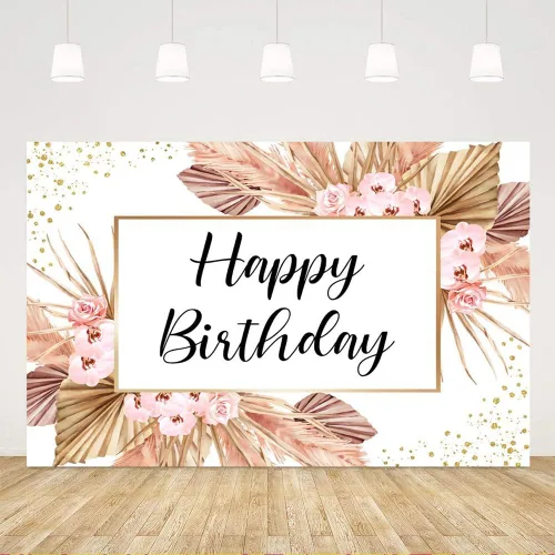 Ticuenicoa Fondo rosa de 5 x 3 pies para fotografía de cumpleaños para niñas y mujeres, pancarta de 16, 21, 30, 40, decoración de fiestas,