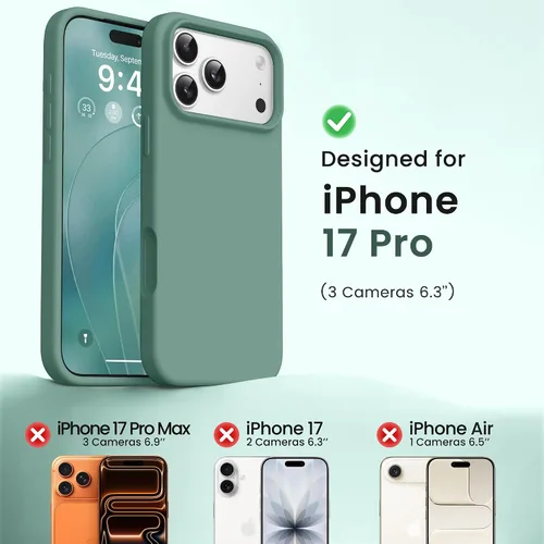 Miniatura 990 de GONEZ Funda de silicona para iPhone 15 Pro Max, compatible con Magsafe, protector de cámara + protector de pantalla, forro de microfibra suave