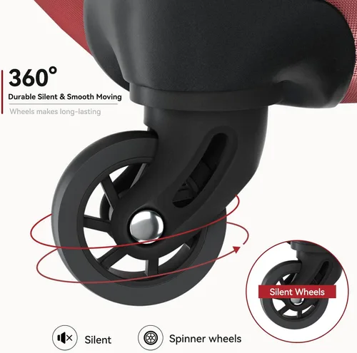 Miniatura 4 de Strenforce El equipaje ligero del ABS establece el conjunto de la maleta de la TSA del lado duro con las ruedas giratorias, E-burdeos