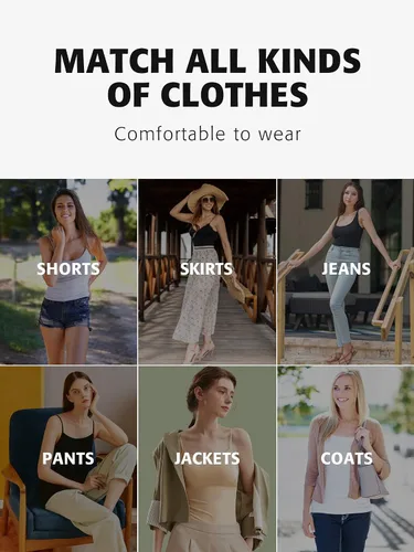 Miniatura 64 de Camisa Attraco de algodón, con tirantes estilo espagueti, con brasier incorporado, 2 paquetes, para mujer