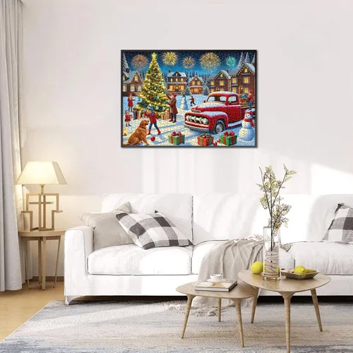 Miniatura 9 de Rocorose Rompecabezas de Navidad para adultos, 1000 piezas con temática de invierno, escena de nieve, fiesta, vacaciones, árbol de Navidad, desafío