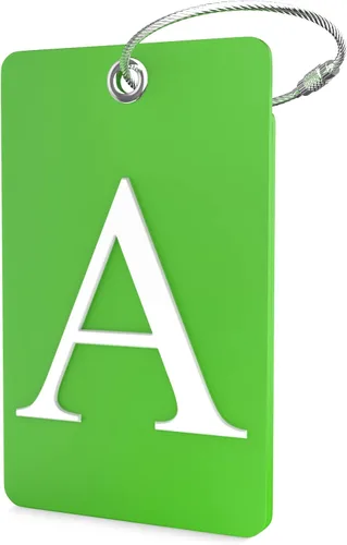 Miniatura 75 de Shacke Etiquetas iniciales sin privacidad para maleta y equipaje con bucle de metal, Verde