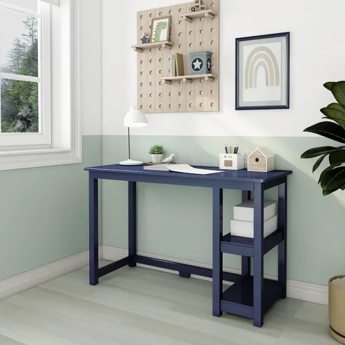 Miniatura 6 de Max & Lily Escritorio de madera maciza con estantes, 47 pulgadas, azul