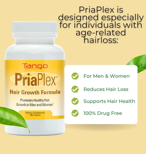 Miniatura 2 de PriaPlex Suplemento natural para el crecimiento del cabello para la pérdida de cabello para hombres y mujeres, apoyo a un crecimiento saludable
