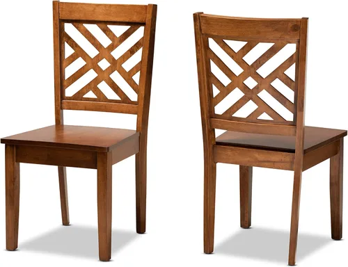 Miniatura 11 de Baxton Studio Caron - Juego de sillas de comedor (2 piezas, madera con acabado marrón oscuro de transición)