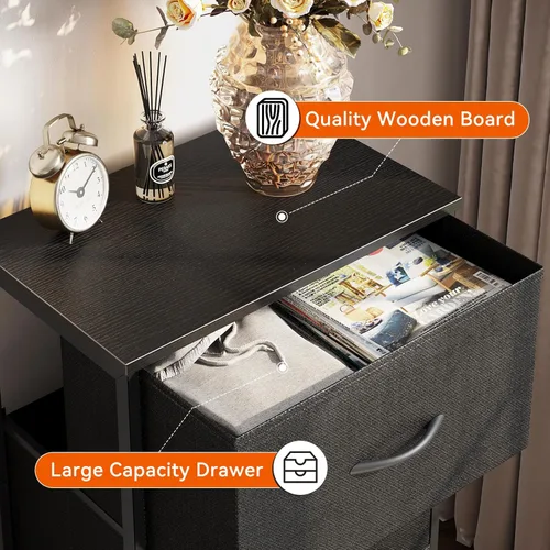 Miniatura 4 de AODK Cómoda para Dormitorio, Mesita de Noche, Cajonera Pequeña, Mesa de Centro para Sala de Estar, Cómoda de Armario con 3 Cajones Organizador