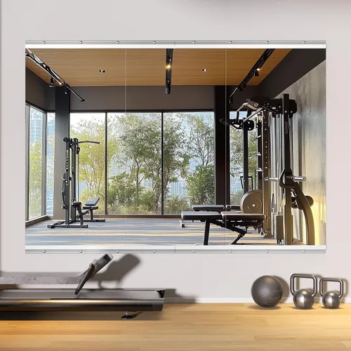 Miniatura 23 de Hasipu 3 piezas de espejos para gimnasio en casa de 48''x24'', espejos grandes de cuerpo entero montados en la pared para yoga, baile, fitness