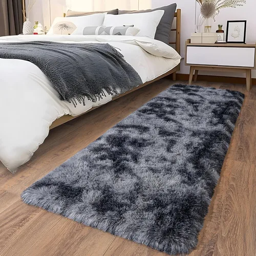 Miniatura 40 de Alfombras suaves para pasillos de dormitorio, nuevas, con parte inferior antideslizante mejorada, de 2 x 3, alfombra esponjosa y peluda verde