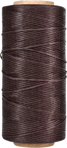 Miniatura 7 de Flexzion Hilo encerado, 284 yardas (853.0 ft), hilo de cera de poliéster 150D de 0.031 in para costura de cuero, encuadernación, costura
