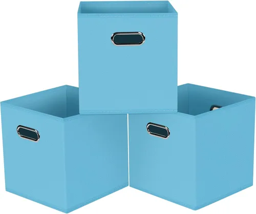Miniatura 28 de Cubos de Almacenamiento Plegables Negros, Cajas de Almacenamiento de Tela, Organizadores de Cubos con Asas Duales para Organizador del Hogar, Juego