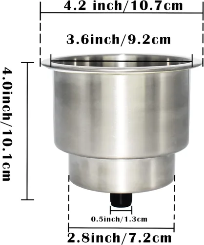 Miniatura 4 de Yuanhe Soporte para bebidas de acero inoxidable con drenaje para barco marino, caravana, caravana, 6