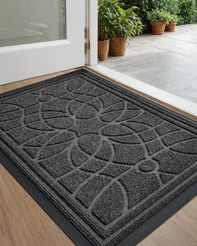 Miniatura 16 de DEXI - Felpudo para puerta exterior, alfombra de entrada de perfil bajo y resistente antideslizante para el recibidor, alfombras de bienvenida que