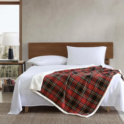 Miniatura 4 de Eddie Bauer - Manta, ropa de cama reversible de sherpa súper suave y forro polar cepillado, mantas para sofá, ideal para descansar