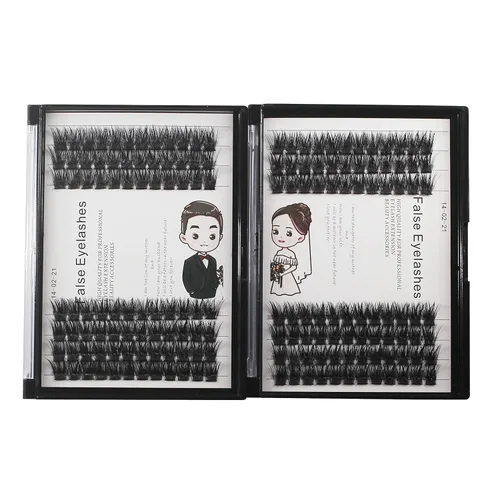 Miniatura 7 de Bodermincer 84 racimos de pestañas postizas en racimo D, pestañas postizas de volumen, extensiones de pestañas naturales, efecto 3D, banda unida