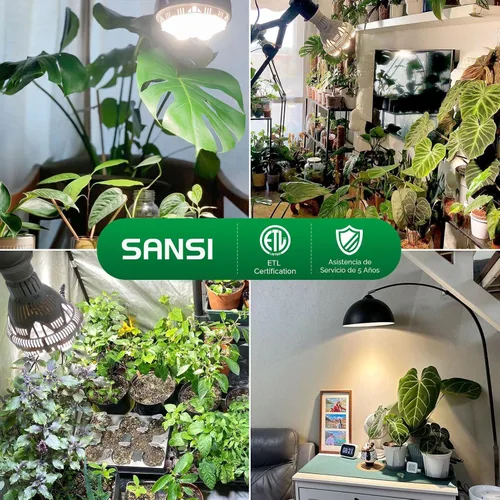 Miniatura 6 de Bombilla de cultivo SANSI con tecnología COC, lámpara de 24W de espectro completo (equivalente a 300 vatios) con lente óptica para alto PPFD