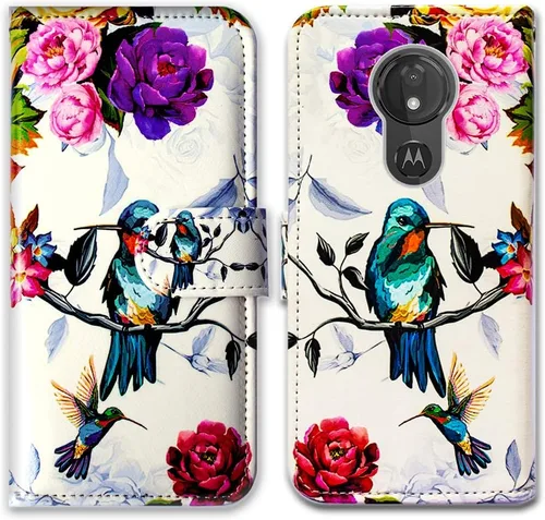Miniatura 10 de Bcov Funda para Moto G7 Power/Moto G7 Supra, Colorida Libélula Funda de Cuero Flip Funda con Ranura para Tarjeta Titular Kickstand para Motorola
