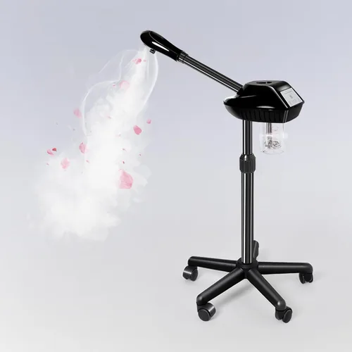 Retain time Vaporizador facial, vaporizador facial sobre ruedas con más vapor, altura ajustable para vaporizador facial adecuado para el hogar