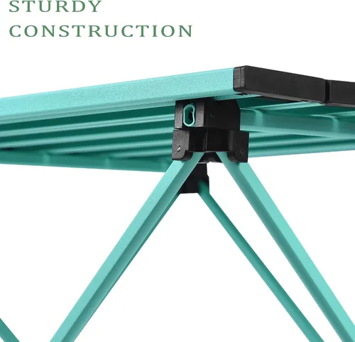 Miniatura 6 de Mesa de campamento Grope con superficie de mesa de aluminio, mesa de playa plegable fácil de transportar, perfecta para exteriores, picnic, Azul