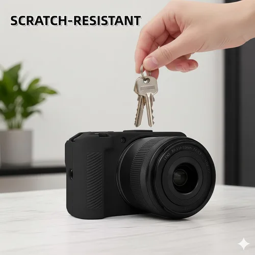 Miniatura 5 de Funda EOS R50V, funda protectora de silicona suave para cámara digital Canon EOS R50 V, diseño antiarañazos, ajuste delgado, con 2 protectores