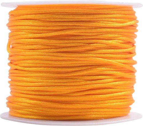 Miniatura 24 de KONMAY 80 Yardas 1.0mm Cordón Rattail de Nylon Satén Seda Trim Hilo para Cuentas para Nudos Chinos, Kumihimo, Trabajo con Cuentas, Macramé, 2-Azul