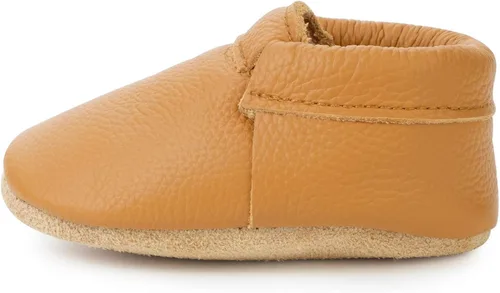 BirdRock Baby - Mocasines sin bordes de piel auténtica, para niños y niñas, recién nacidos, bebés, infantes