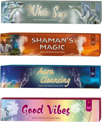 Miniatura 14 de Soul Sticks Varillas de incienso enrolladas a mano variedad 4 paquetes 100% incienso natural masala orgánico fragancia para el hogar Agarbatti