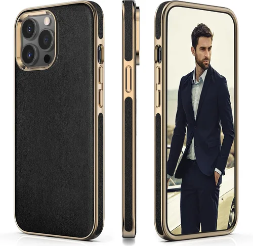Miniatura 31 de LOHASIC Funda para iPhone 12 y iPhone 12 Pro - Fundas para teléfono i Phone 12 con borde cromado delgado, fundas de cuero de diseño suave, funda