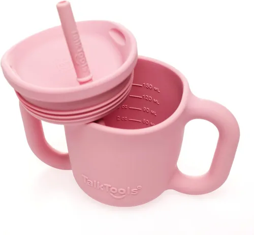 Miniatura 7 de TalkTools ITSY - Taza de entrenamiento de silicona para bebé, taza pequeña con popote para bebé, antifugas, a prueba de derrames y sin BPA