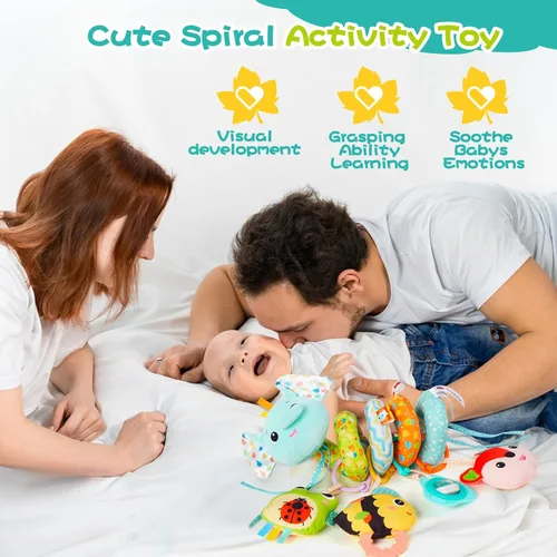 Miniatura 2 de Koty Juguetes para Asiento de Carro, Lindos Juguetes de Elefante para Asiento de Carro para Bebés de 0-6 Meses Niño, Juguetes para Cochecito