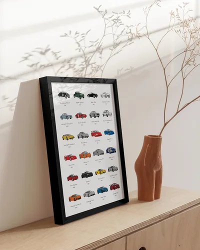 Miniatura 5 de HAUS AND HUES Póster vintage de coche deportivo – Póster de la cueva del hombre – Hecho en los Estados Unidos – sin marco de 12 x 16 pulgadas
