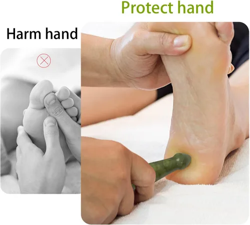 Miniatura 4 de gemshan Jade Gua Sha Pen - Herramienta de masaje de tejido profundo hecha a mano, terapia de raspado, relajación facial y corporal Verde (Green Jade)