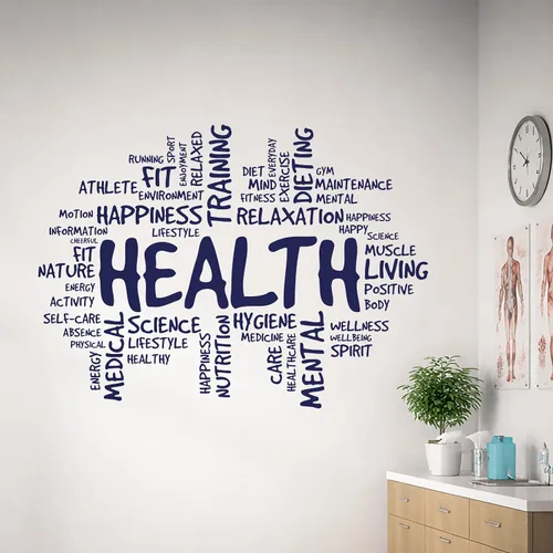 Miniatura 14 de Vinilo adhesivo para pared, diseño de nube, sala médica, relajación, spa, decoración grande (ig6159) (XL 45 x 62 pulgadas, negro mate)