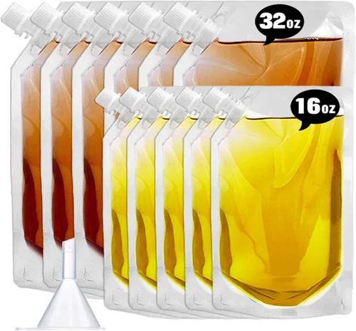 Miniatura 10 de Frascos de Plástico-Corredores de Ron Bolsas de Licor de Plástico para Colar Alcohol, A Prueba de Fugas, Sin BPA, Kit de Frasco de Viaje de Jugo