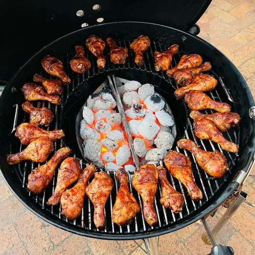 Miniatura 7 de 7403 62423 Piezas de repuesto para cesta de carbón y 7444 Kit de sistema de limpieza de un solo toque para Weber 22-1/2 pulgadas, bandeja de carbón