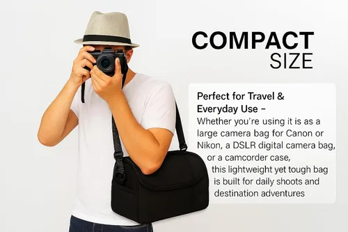 Miniatura 6 de Bolsa Deluxe Grande para Cámara Digital / Video con Acolchado / Estuche para Cámaras Nikon, Sony, Pentax, Olympus, Panasonic, Samsung y Canon DSLR &