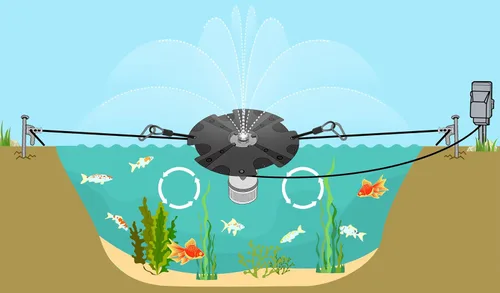 Miniatura 9 de HQUA-FS01 110V, 1/2HP, OD(φ) 32" Fuente Flotante de Estanque Grande con Bomba de Fuente de 13000 GPH, Cable de Alimentación de 100', Dos Patrones
