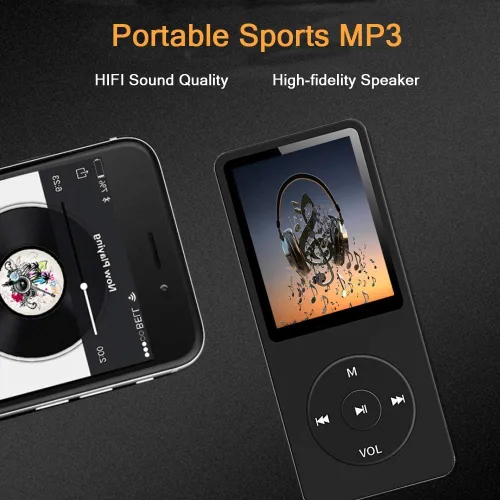 Miniatura 3 de Reproductor de MP3, reproductor de música con tarjeta micro SD de 16 GB, altavoz integrado/foto/reproducción de video/radio FM/grabadora