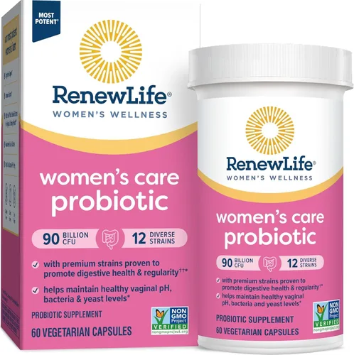 Renew Life Cápsulas probióticas para mujeres, apoya el equilibrio del pH para mujeres, salud vaginal, urinaria, digestiva e inmunológica, L.