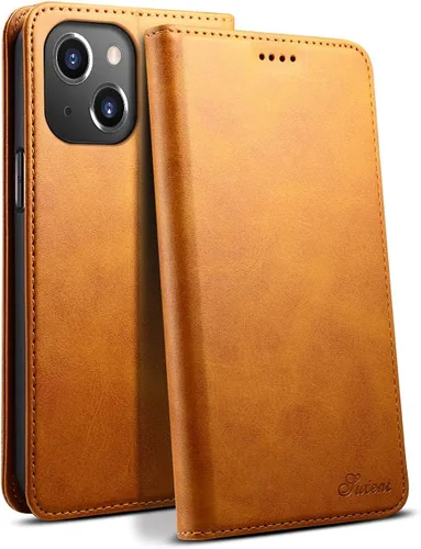 Miniatura 8 de SINIANL Funda compatible con iPhone 13, funda tipo cartera para iPhone 13 con soporte para tarjetas, funda plegable de cuero con función atril
