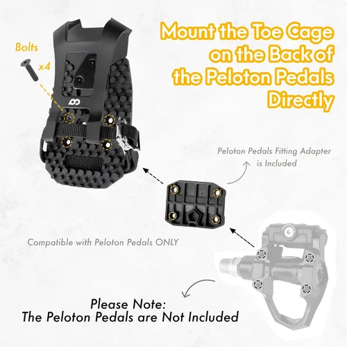 Miniatura 3 de CyclingDeal Solo jaula de clips para dedos de bicicleta – Compatible con adaptadores de pedales Peloton Bike & Bike+ – Convierte pedales Look Delta