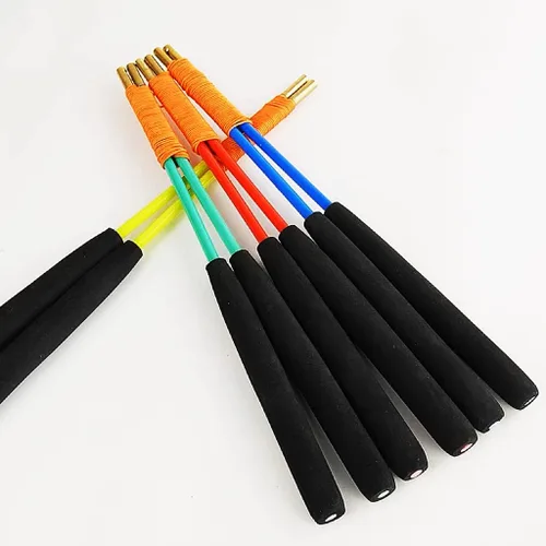Miniatura 3 de DSJUGGLING Palos de diablo de fibra de vidrio/palillos chinos Yoyo Diábolo con juego de cuerdas Pro Slide (amarillo, 14 pulgadas)