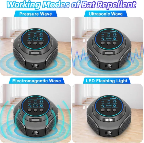 Miniatura 6 de Repelente ultrasónico de plagas Repelente de roedores enchufe ultrasónico con repelente de ratones de 360° en interiores y 4 modos Repelente