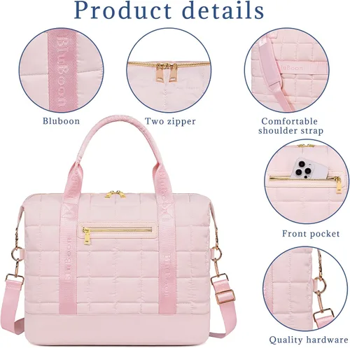 Miniatura 3 de BLUBOON Bolsas de viaje con cremallera, bolsa de lona para mujer, bolsa de fin de semana para mujer, bolsa de lona para llevar en la bolsa de lona